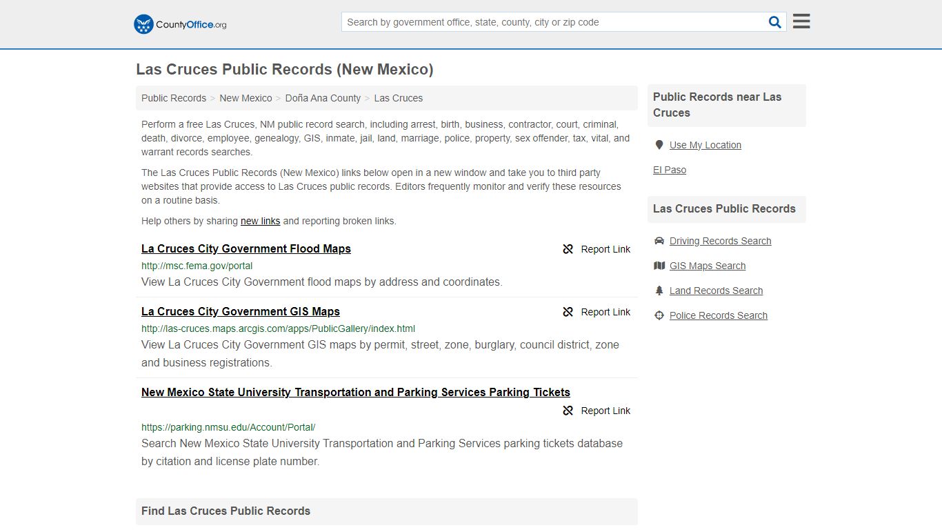 Public Records - Las Cruces, NM (Business, Criminal, GIS, Property ...